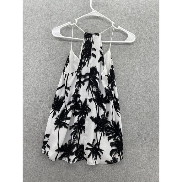 Express Women's Trapeze Blouse Palms Sleeveless Size XS Lined Tank Flowy - Picture 2 of 9